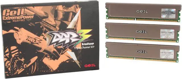 Alt view image 3 of 3 - GeIL 6GB (3 x 2GB) DDR3 1333 (PC3 10660) Triple Channel Kit Desktop Memory Model GV36GB1333C9TC