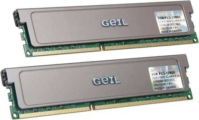Main image of GeIL 4GB (2 x 2GB) DDR3 1600 (PC3 12800) Desktop Memory Model GV34GB1600C9DC
