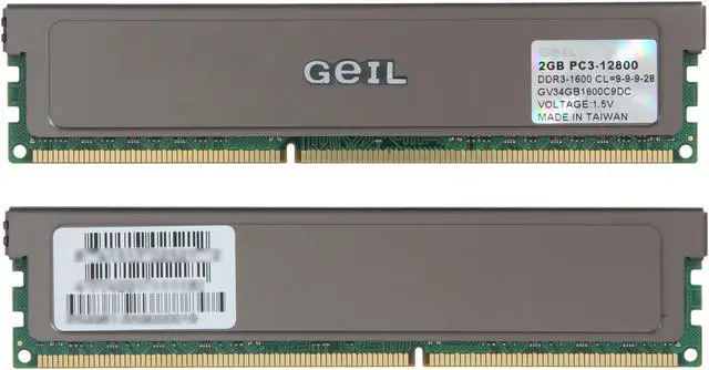 Alt view image 2 of 3 - GeIL 4GB (2 x 2GB) DDR3 1600 (PC3 12800) Desktop Memory Model GV34GB1600C9DC