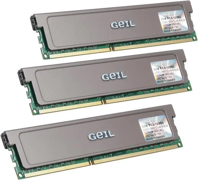 Main image of GeIL 6GB (3 x 2GB) DDR3 1600 (PC3 12800) Desktop Memory Model GV36GB1600C9TC