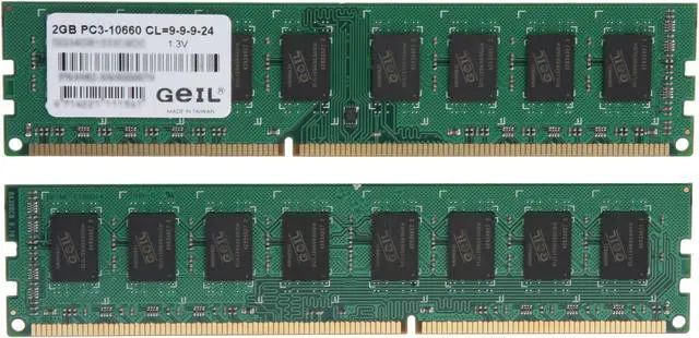 Alt view image 2 of 3 - GeIL Green Series 4GB (2 x 2GB) DDR3L 1333 (PC3L 10600) Desktop Memory Model GG34GB1333C9DC