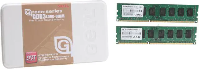 Alt view image 3 of 3 - GeIL Green Series 4GB (2 x 2GB) DDR3L 1333 (PC3L 10600) Desktop Memory Model GG34GB1333C9DC