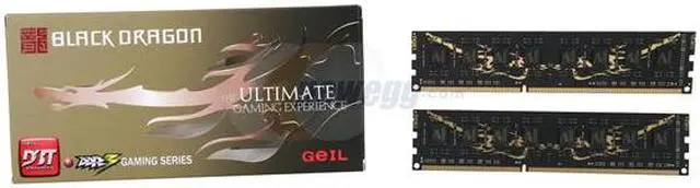 Alt view image 3 of 3 - GeIL Black Dragon 4GB (2 x 2GB) DDR3 1066 (PC3 8500) Desktop Memory Model GB34GB1066C7DC