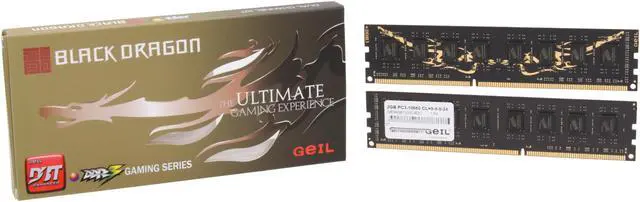 Alt view image 3 of 3 - GeIL Black Dragon 4GB (2 x 2GB) DDR3 1333 (PC3 10660) Desktop Memory Model  GB34GB1333C9DC