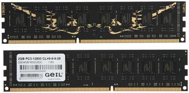 Alt view image 2 of 3 - GeIL Black Dragon 4GB (2 x 2GB) DDR3 1600 (PC3 12800) Desktop Memory Model GB34GB1600C9DC