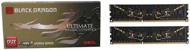 Alt view image 3 of 3 - GeIL Black Dragon 4GB (2 x 2GB) DDR3 1600 (PC3 12800) Desktop Memory Model GB34GB1600C9DC