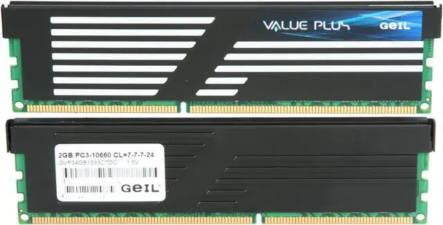Alt view image 2 of 3 - GeIL Value PLUS 4GB (2 x 2GB) DDR3 1333 (PC3 10666) Desktop Memory Model GVP34GB1333C7DC