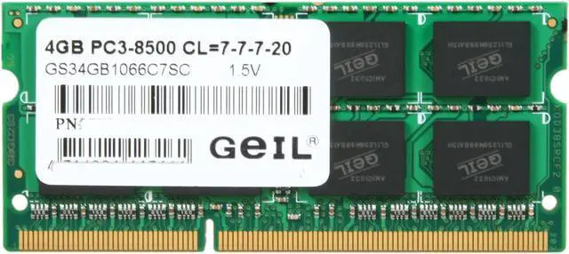 Main image of GeIL 4GB 204-Pin DDR3 SO-DIMM DDR3 1066 (PC3 8500) Laptop Memory Model GS34GB1066C7SC
