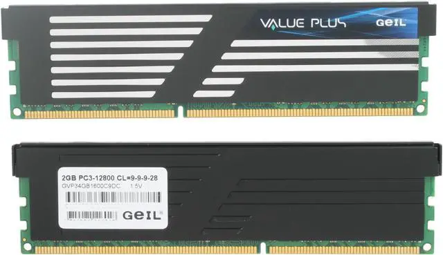 Alt view image 2 of 3 - GeIL Value PLUS 4GB (2 x 2GB) DDR3 1600 (PC3 12800) Desktop Memory Model GVP34GB1600C9DC