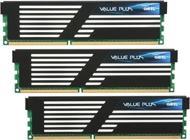 Main image of GeIL Value PLUS 6GB (3 x 2GB) DDR3 1333 (PC3 10666) Desktop Memory Model GVP36GB1333C9TC