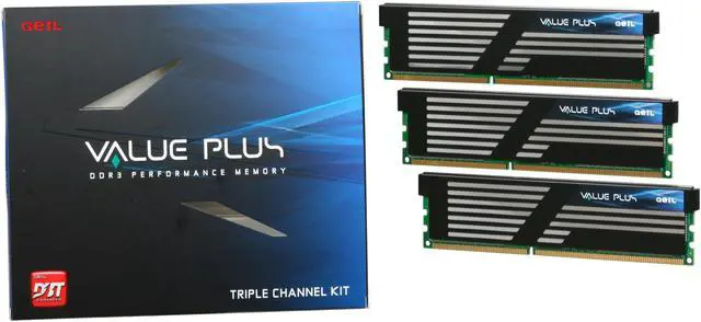 Alt view image 3 of 3 - GeIL Value PLUS 6GB (3 x 2GB) DDR3 1333 (PC3 10666) Desktop Memory Model GVP36GB1333C9TC