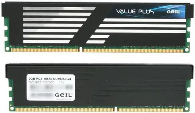 Alt view image 2 of 3 - GeIL Value PLUS 4GB (2 x 2GB) DDR3 1333 (PC3 10666) Desktop Memory Model GVP34GB1333C9DC