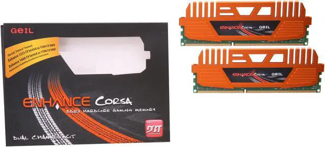 Alt view image 3 of 3 - GeIL Enhance CORSA 8GB (2 x 4GB) DDR3 1333 (PC3 10666) Desktop Memory Model GEC38GB1333C9DC