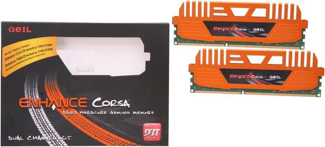 Alt view image 3 of 3 - GeIL Enhance CORSA 8GB (2 x 4GB) DDR3 1600 (PC3 12800) Desktop Memory Model GEC38GB1600C9DC