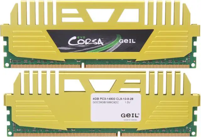 Alt view image 2 of 3 - GeIL EVO CORSA Series 8GB (2 x 4GB) DDR3 1866 (PC3 14900) Desktop Memory Model GOC38GB1866C9DC