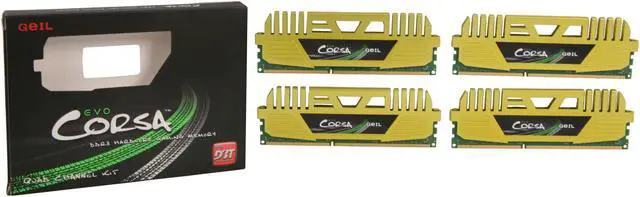Alt view image 3 of 3 - GeIL EVO CORSA Series 16GB (4 x 4GB) DDR3 1866 (PC3 14900) Desktop Memory Model GOC316GB1866C9QC