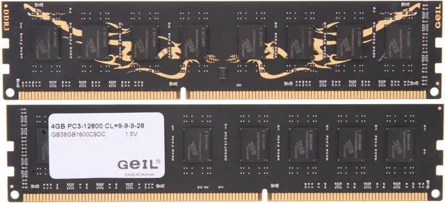 Alt view image 2 of 3 - GeIL Black Dragon 8GB (2 x 4GB) DDR3 1600 (PC3 12800) Desktop Memory Model GB38GB1600C9DC