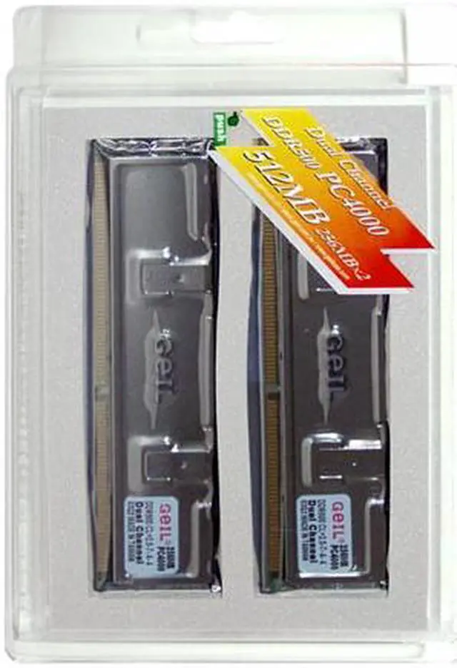 Main image of GeIL Platinum 512MB (2 x 256MB) DDR 500 (PC 4000) Dual Channel Kit System Memory Model GL5124000DC