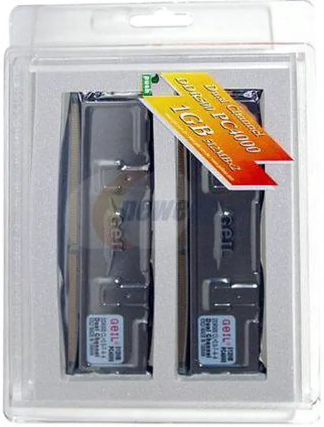 Alt view image 2 of 2 - GeIL Ultra 1GB (2 x 512MB) DDR 500 (PC 4000) Dual Channel Kit Desktop Memory Model GL1GB4000DC