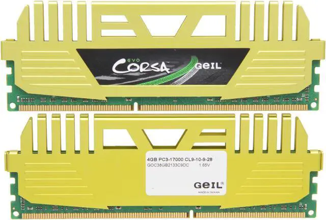 Alt view image 2 of 3 - GeIL EVO CORSA Series 8GB (2 x 4GB) DDR3 2133 (PC3 17000) Desktop Memory Model GOC38GB2133C9DC
