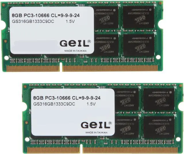 Main image of GeIL 16GB (2 x 8GB) 204-Pin DDR3 SO-DIMM DDR3 1333 (PC3 10660) Laptop Memory Model GS316GB1333C9DC