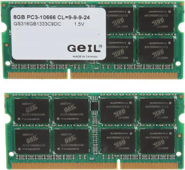 Alt view image 2 of 3 - GeIL 16GB (2 x 8GB) 204-Pin DDR3 SO-DIMM DDR3 1333 (PC3 10660) Laptop Memory Model GS316GB1333C9DC