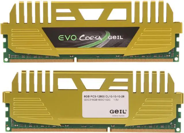 Alt view image 2 of 3 - GeIL EVO CORSA Series 16GB (2 x 8GB) DDR3 1600 (PC3 12800) Desktop Memory Model GOC316GB1600C10DC