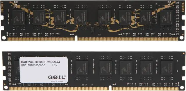 Alt view image 2 of 3 - GeIL Black Dragon 16GB (2 x 8GB) DDR3 1333 (PC3 10660) Desktop Memory Model GB316GB1333C9DC