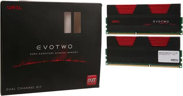 Alt view image 3 of 3 - GeIL Evo Two 8GB (2 x 4GB) DDR3 2400 (PC3 19200) Desktop Memory Model GET38GB2400C10DC