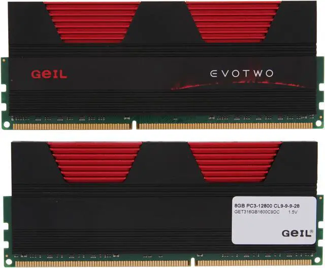 Alt view image 2 of 3 - GeIL Evo Two 16GB (2 x 8GB) DDR3 1600 (PC3 12800) Desktop Memory Model GET316GB1600C9DC