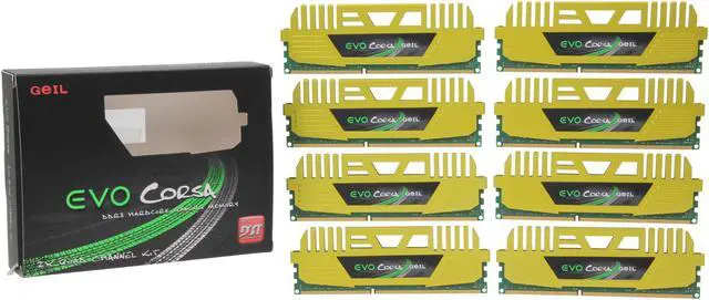 Alt view image 3 of 3 - GeIL EVO CORSA Series 64GB (8 x 8GB) DDR3 1333 (PC3 10660) Desktop Memory Model GOC364GB1333C9DQC
