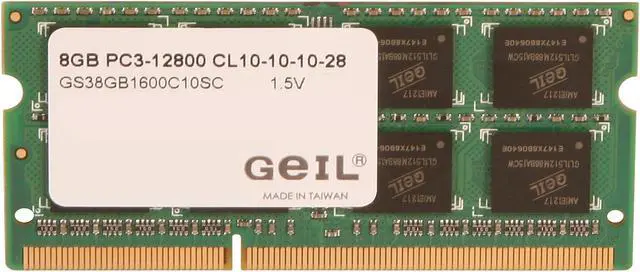 Main image of GeIL 8GB 204-Pin DDR3 SO-DIMM DDR3 1600 (PC3 12800) Laptop Memory Model GS38GB1600C10SC