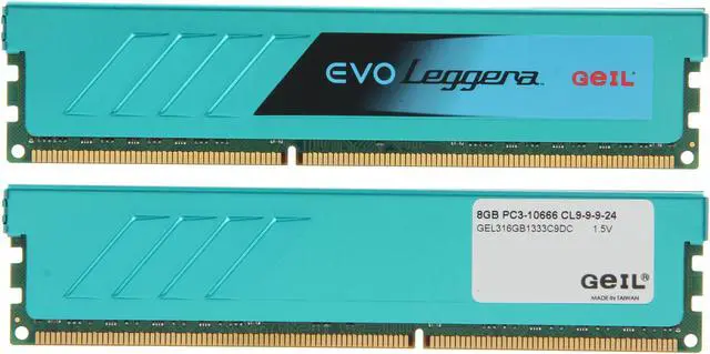 Alt view image 2 of 3 - GeIL EVO Leggara Series 16GB (2 x 8GB) DDR3 1333 (PC3 10666) Desktop Memory Model GEL316GB1333C9DC