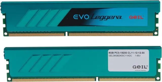 Alt view image 2 of 3 - GeIL EVO Leggara Series 8GB (2 x 4GB) DDR3 2400 (PC3 19200) Desktop Memory Model GEL38GB2400C11ADC