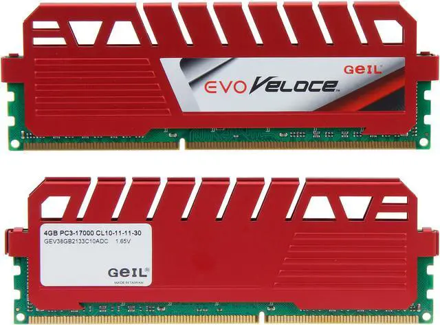 Alt view image 2 of 3 - GeIL EVO Veloce Series 8GB (2 x 4GB) DDR3 2133 (PC3 17000) Desktop Memory Model GEV38GB2133C10ADC