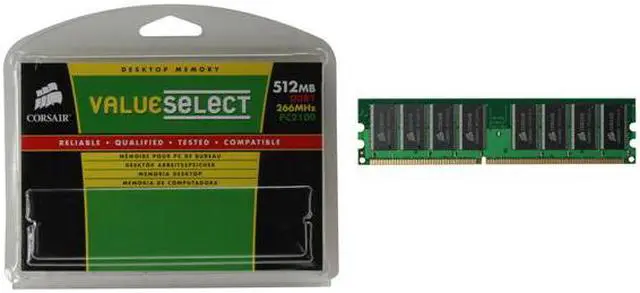 Alt view image 3 of 3 - CORSAIR 512MB DDR 266 (PC 2100) Desktop Memory Model VS512MB266