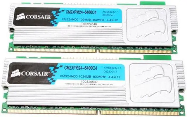 Alt view image 2 of 6 - CORSAIR XMS2 2GB (2 x 1GB) DDR2 800 (PC2 6400) Dual Channel Kit Desktop Memory Model TWIN2XP2048-6400C4