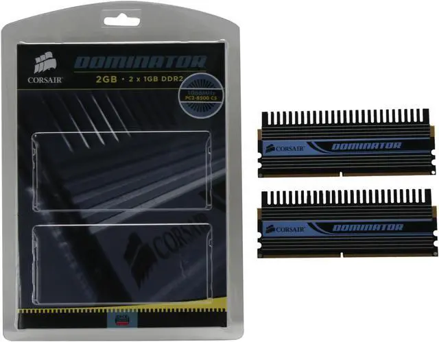 Alt view image 3 of 3 - CORSAIR DOMINATOR 2GB (2 x 1GB) DDR2 1066 (PC2 8500) Dual Channel Kit Desktop Memory Model TWIN2X2048-8500C5D