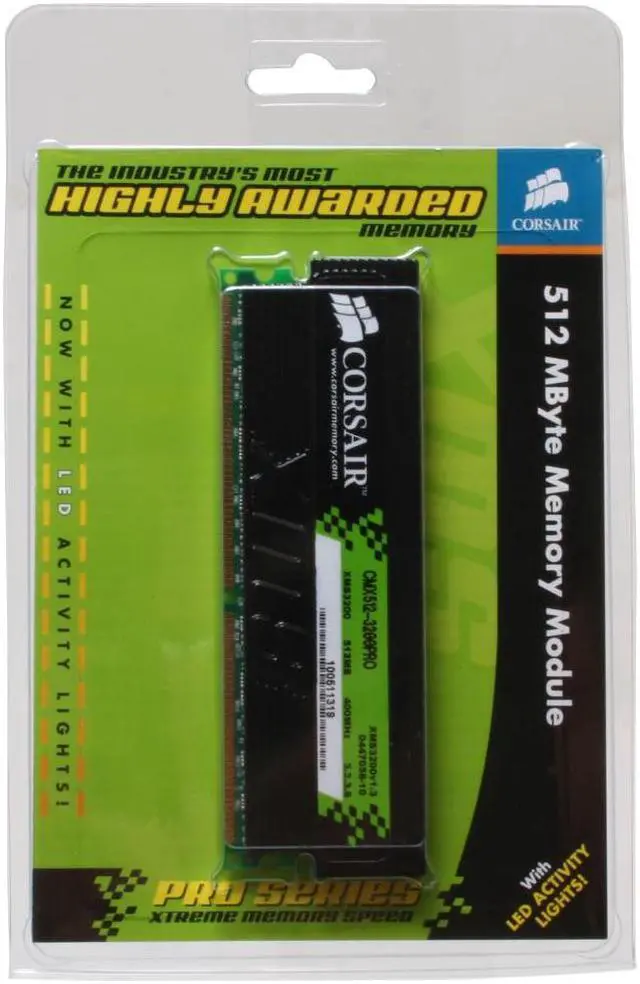 Alt view image 2 of 2 - CORSAIR XMS 512MB DDR 400 (PC 3200) Desktop Memory Model CMX512-3200PRO
