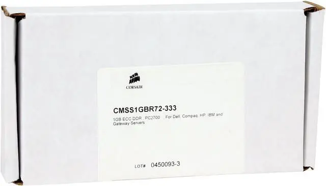 Alt view image 2 of 2 - CORSAIR 1GB 184-Pin DDR SDRAM ECC Unbuffered DDR 333 (PC 2700) System Specific Memory For Tyan Model CMSS1GBR72-333