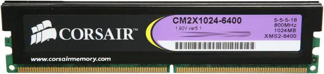Alt view image 2 of 3 - CORSAIR XMS2 1GB DDR2 800 (PC2 6400) Desktop Memory Model CM2X1024-6400