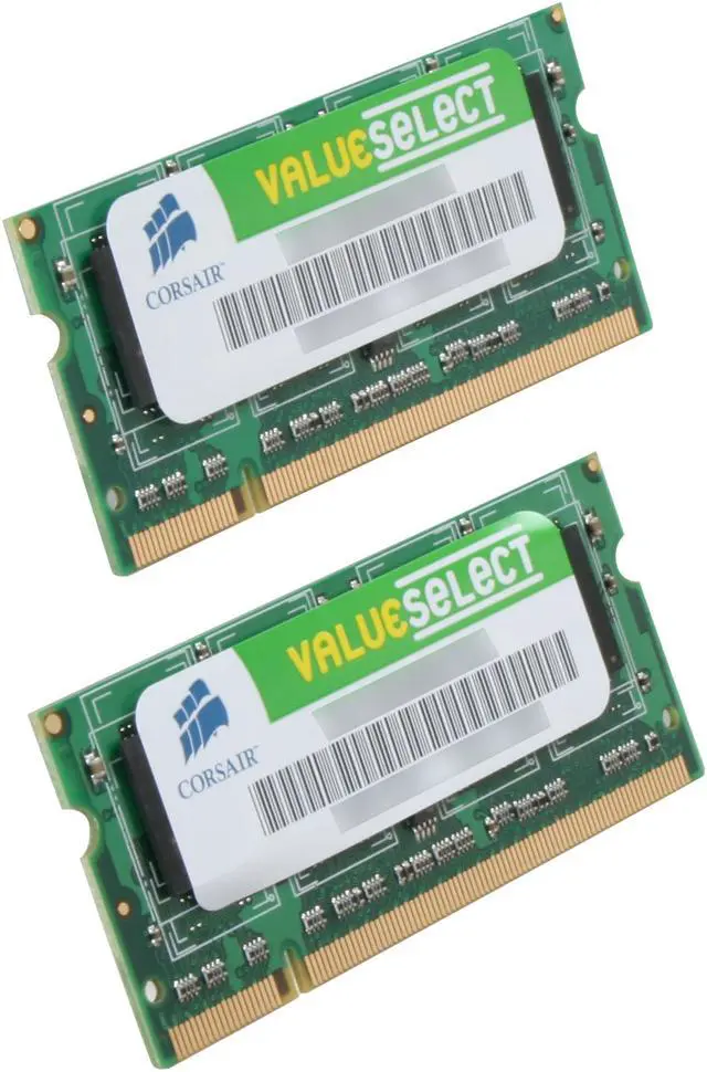 Main image of CORSAIR 2GB (2 x 1GB) 200-Pin DDR2 SO-DIMM DDR2 667 (PC2 5300) Dual Channel Kit Laptop Memory Model VS2GSDSKIT667D2