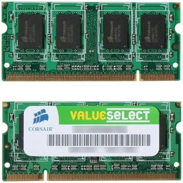 Alt view image 2 of 3 - CORSAIR 2GB (2 x 1GB) 200-Pin DDR2 SO-DIMM DDR2 667 (PC2 5300) Dual Channel Kit Laptop Memory Model VS2GSDSKIT667D2