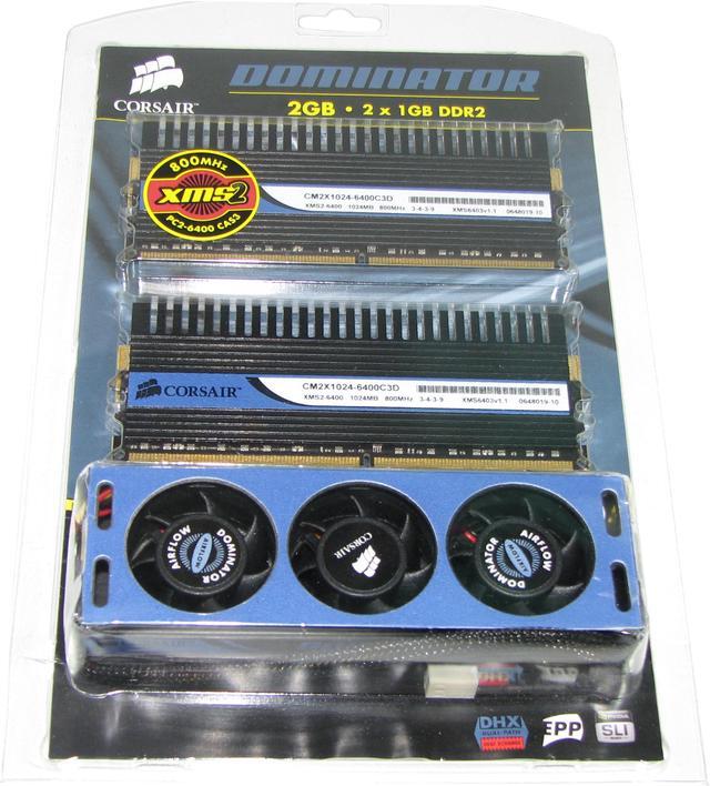 Alt view image 7 of 7 - CORSAIR Dominator 2GB (2 x 1GB) DDR2 800 (PC2 6400) Dual Channel Kit Desktop Memory Model TWIN2X2048-6400C3DF