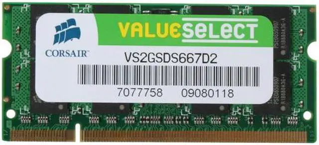Alt view image 2 of 3 - CORSAIR 2GB 200-Pin DDR2 SO-DIMM DDR2 667 (PC2 5300) Laptop Memory Model VS2GSDS667D2