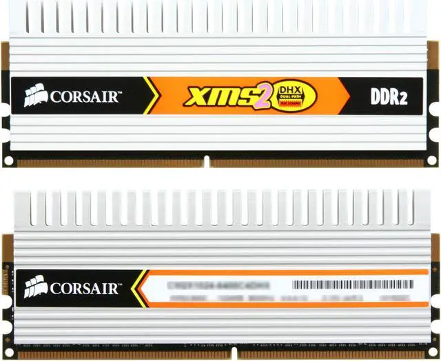 Alt view image 2 of 3 - CORSAIR XMS2 2GB (2 x 1GB) DDR2 800 (PC2 6400) Dual Channel Kit Desktop Memory Model TWIN2X2048-6400C4DHX