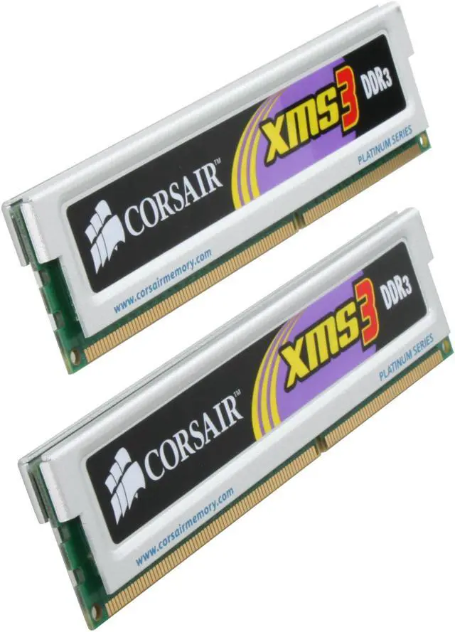 Main image of CORSAIR XMS3 2GB (2 x 1GB) DDR3 1333 (PC3 10600) Dual Channel Kit Desktop Memory Model TWIN3X2048-1333C9