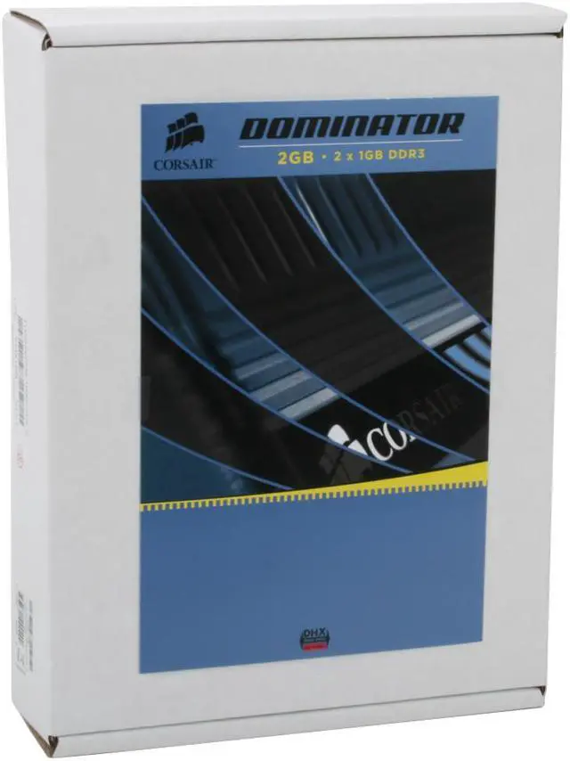Alt view image 5 of 5 - CORSAIR Dominator 2GB (2 x 1GB) DDR3 1800 (PC3 14400) Dual Channel Kit Desktop Memory Model TWIN3X2048-1800C7DF