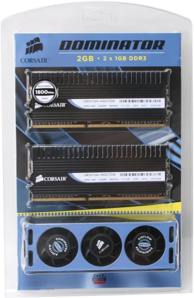 Alt view image 10 of 10 - CORSAIR 2GB (2 x 1GB) DDR3 1800 (PC3 14400) Dual Channel Kit Desktop Memory Model TWIN3X20481800C7DFIN