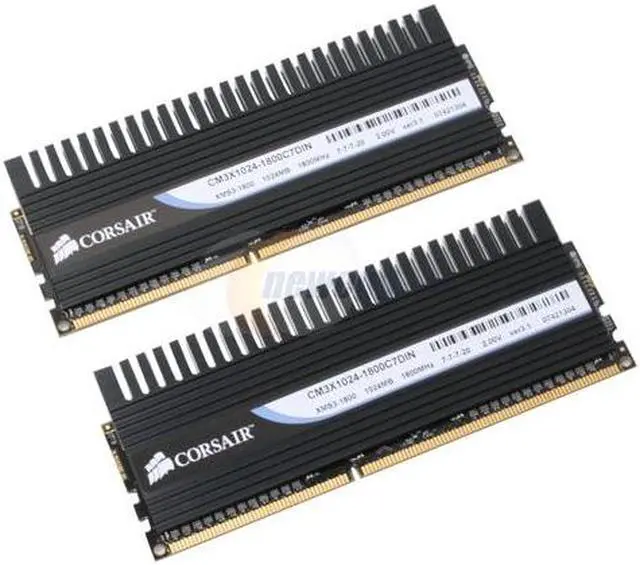Alt view image 3 of 10 - CORSAIR 2GB (2 x 1GB) DDR3 1800 (PC3 14400) Dual Channel Kit Desktop Memory Model TWIN3X20481800C7DFIN